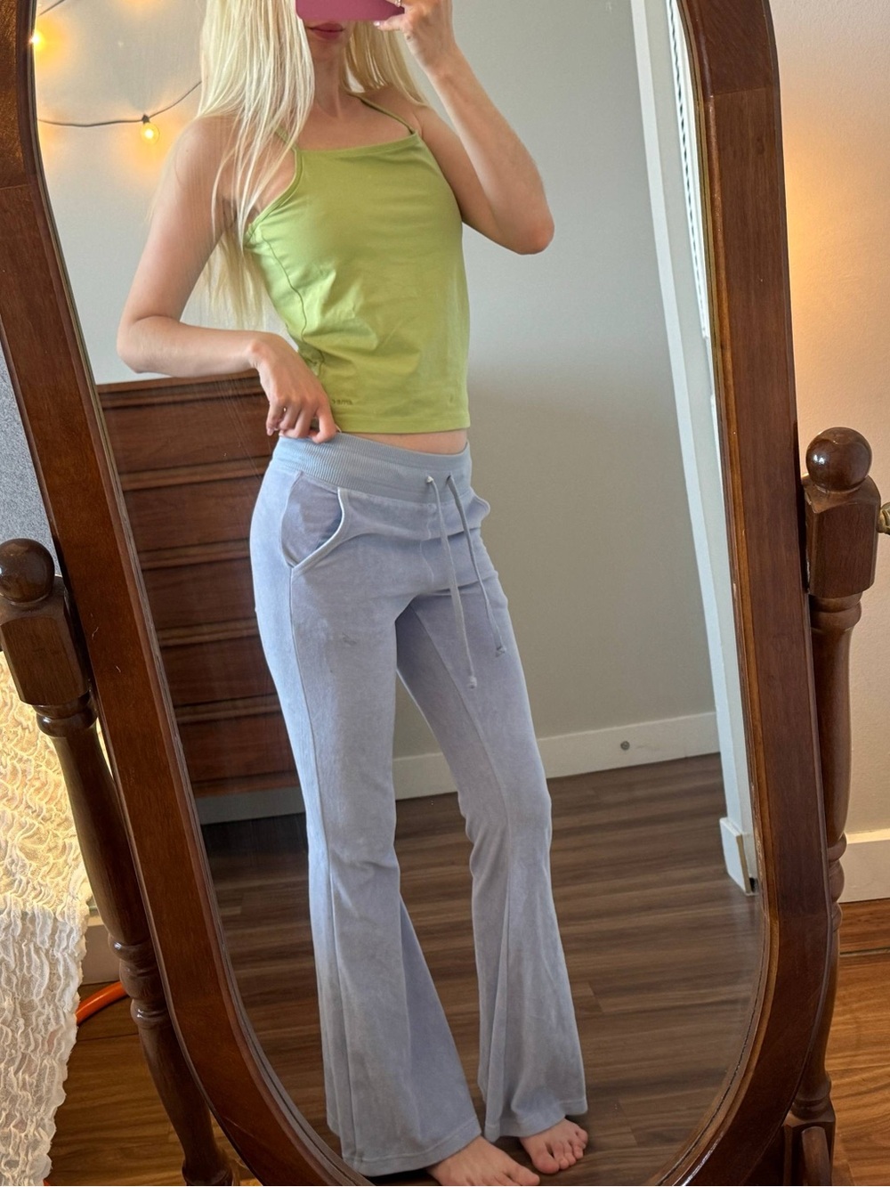 Light Blue Velour Pants